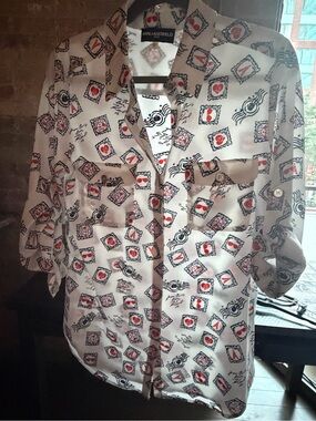 Karl Lagerfeld whimsical love from Paris blouse